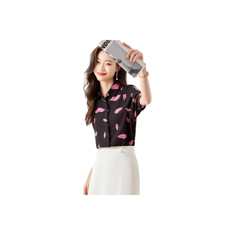 La Chapelle Shirts Women's Black Multicolor-0