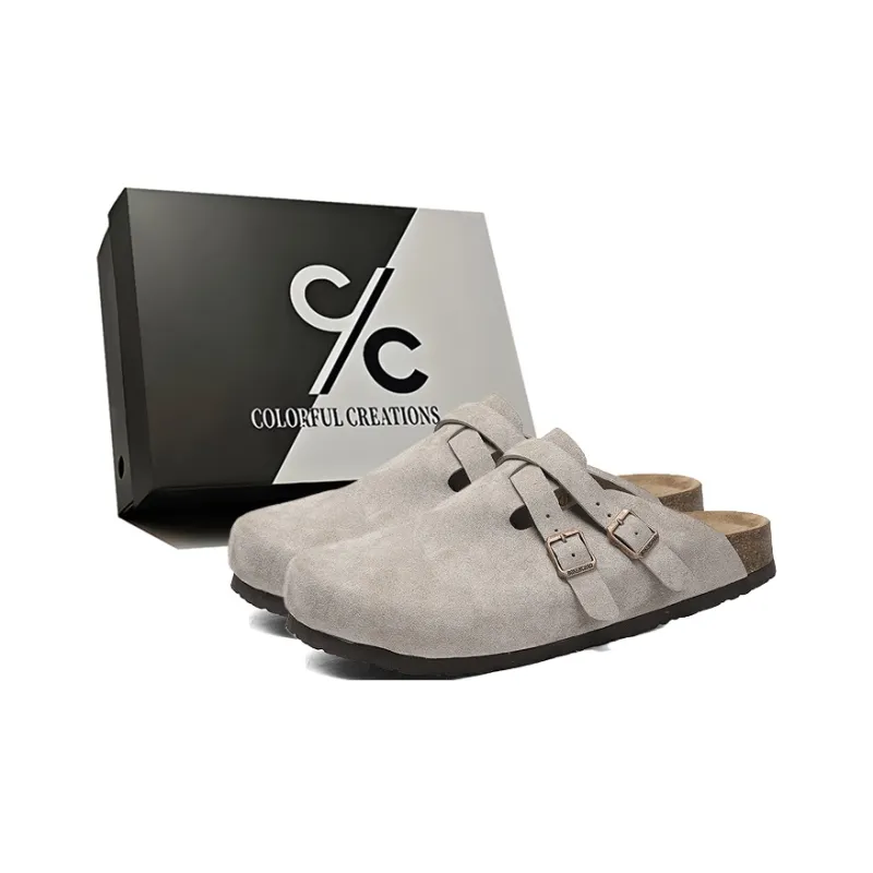 Colorful Creations Cork Sole Quiet, Odor Resistant, Slip Resistant Closed Toe Slippers Unisex Box-24