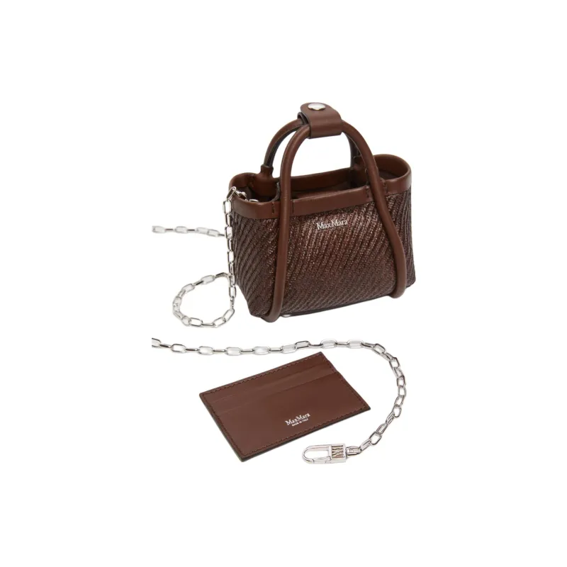 MaxMara Polyamide Tote Bag, Shopping Bag, Shoulder Bag, Crossbody Bag, Handbag Mini Women's Dark Brown-4