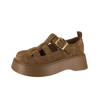 SUPEREDGE Anti Slip Wear Resistant Low Top Casual Shoes Women's Brown