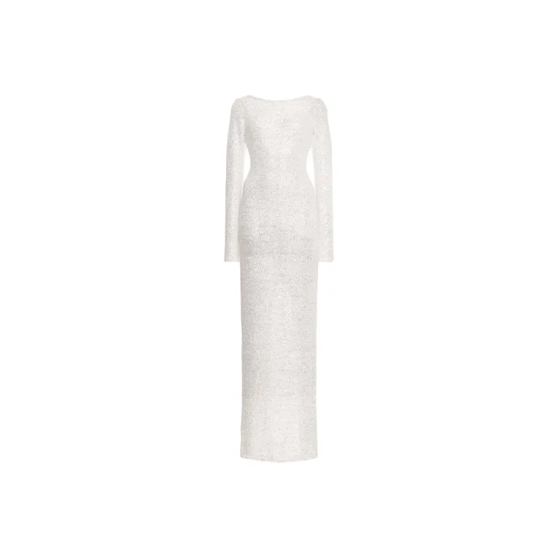 Alessandra Rich Sequinned Maxi Dress-0