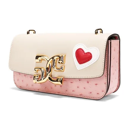 COOGI Cow Leather Small Square Bag Shoulder Bag Crossbody Bag Medium Size Women's Pink-1