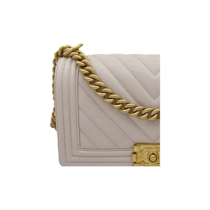 CHANEL Cow Leather Flap Bag, Chain Bag, Crossbody Bag, Shoulder Bag Women's Light Pink-3