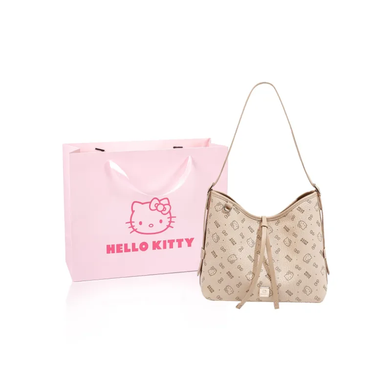 MESUCA &Sanrio Hello Kitty Collaboration Kitty Series PU Shoulder Bag Regular Women's Pink/Brown/Milk Tea-13