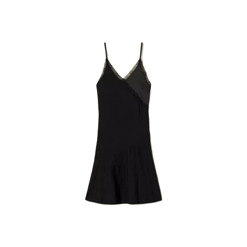 Twinset Lace trimmed Slip Dress-0