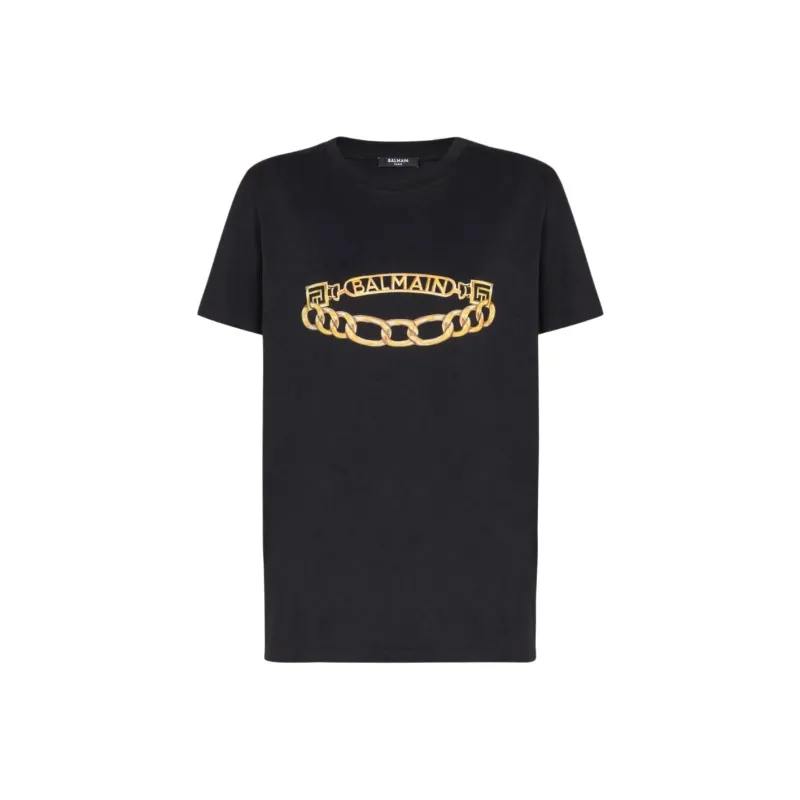 BALMAIN Chain print T shirt-0