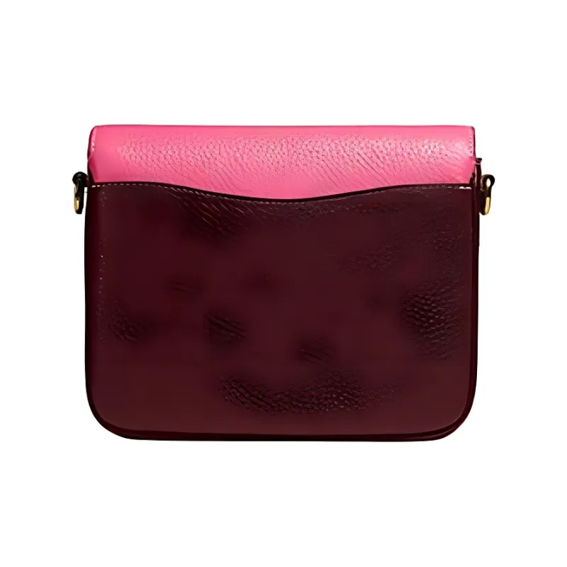 COACH Cassie Leather One Shoulder Handbag Small Size Women's Burgundy & Pink-2