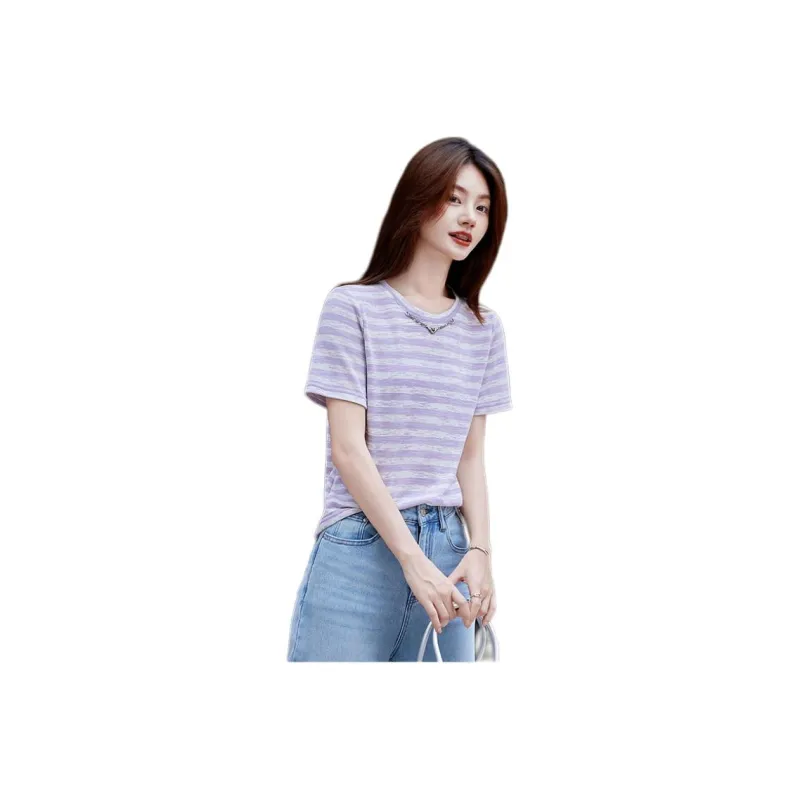 Mu Xiao Xin T Shirts Women's Purple-0
