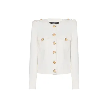 BALMAIN Canvas Cropped Jacket