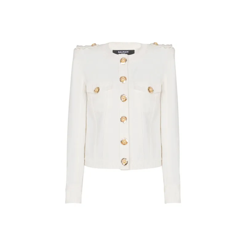 BALMAIN Canvas Cropped Jacket-0
