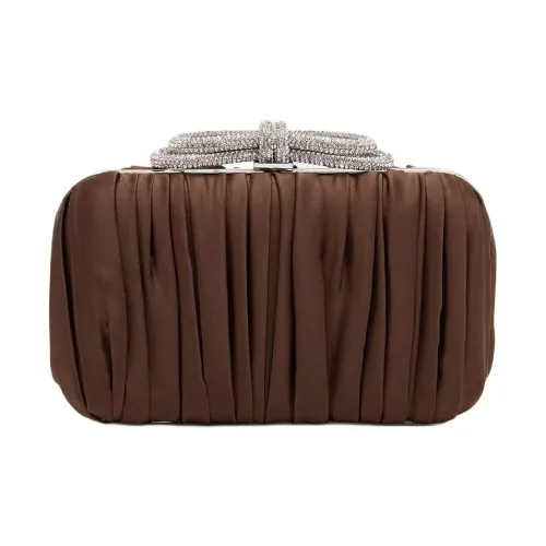 MACH & MACH Satin Clutch Women's Brown