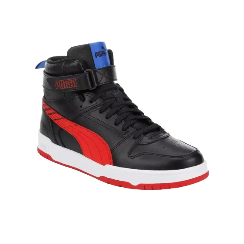 PUMA RBD Game Anti Slip Wear Resistant High Top Tennis Shoes Men's Black Red-1