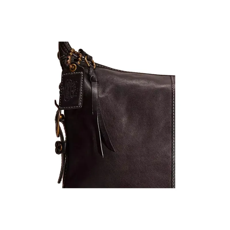 COACH Bleecker Leather Handbag Shoulder Bag Large Size Men's Coal Gray-2