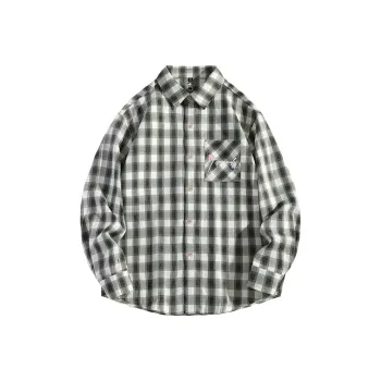 HIPANDA Shirts Unisex Green Plaid