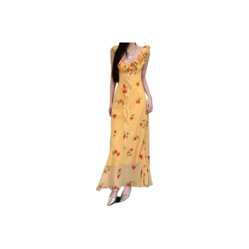 Dior Beauty Slip Dresses Women's Yellow-0