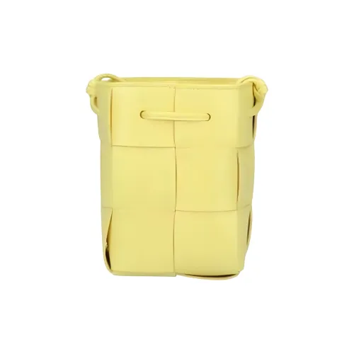 Bottega Veneta CASSETTE Leather Bucket Bag, Shoulder Bag, Crossbody Bag Mini Women's Yellow