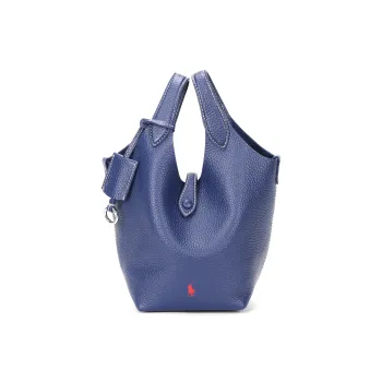 Polo Ralph Lauren Cow Leather Shoulder Bag, Crossbody Bag, Handbag Small Size Women's Marine Blue