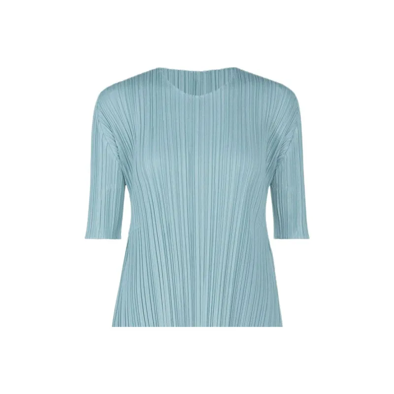 PLEATS PLEASE ISSEY MIYAKE Short Sleeved Dress Women's Blue-5