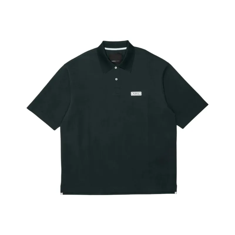 PURPLE BRAND Logo patch Pique Polo Shirt-0