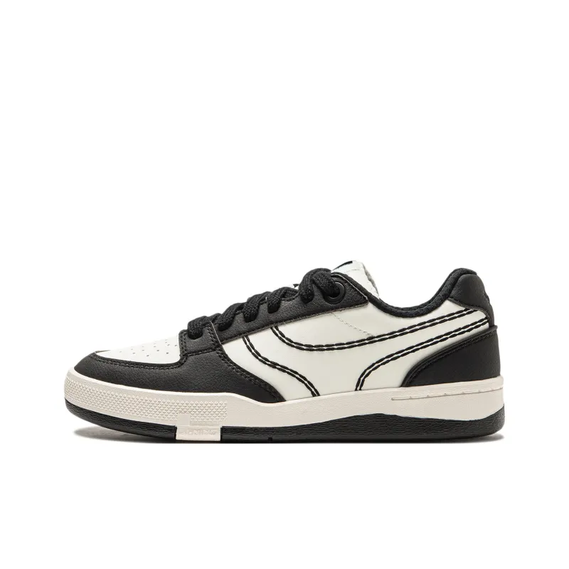 LiNing Zhengrong Non slip Lightweight Low Top Skateboard Shoes Women's White Black-0