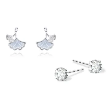 KUMET Sterling Silver Stud Earrings Women's