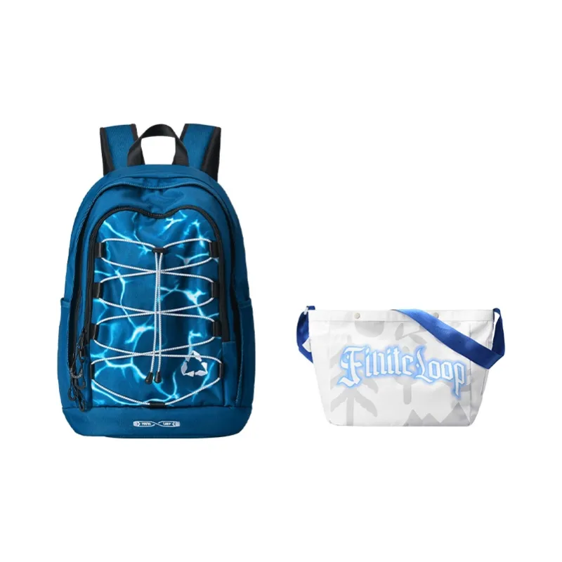 FINITE LOOP Recycled Polyester Backpack Regular Unisex Blue-5