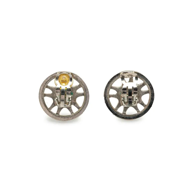 CHANEL 1997 Cc Button Clip On Earrings Costume Earrings-1