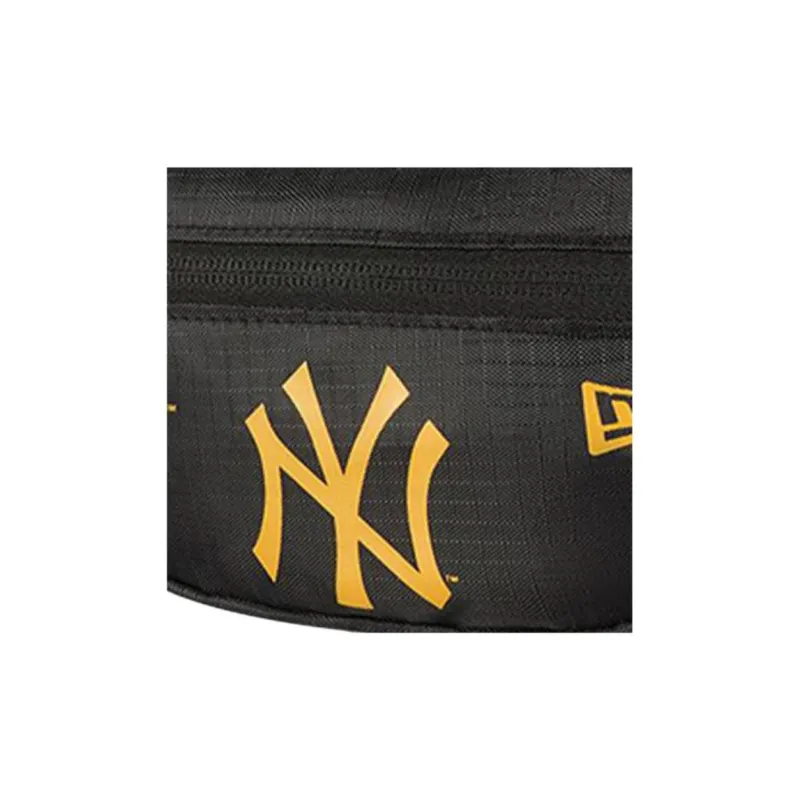 New Era Polyester One Shoulder Crossbody Fanny Pack Mini Unisex Black Yellow-3