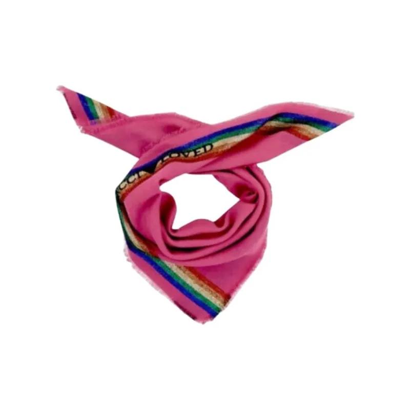 GUCCI Cotton Knit Scarves Unisex Pink-1