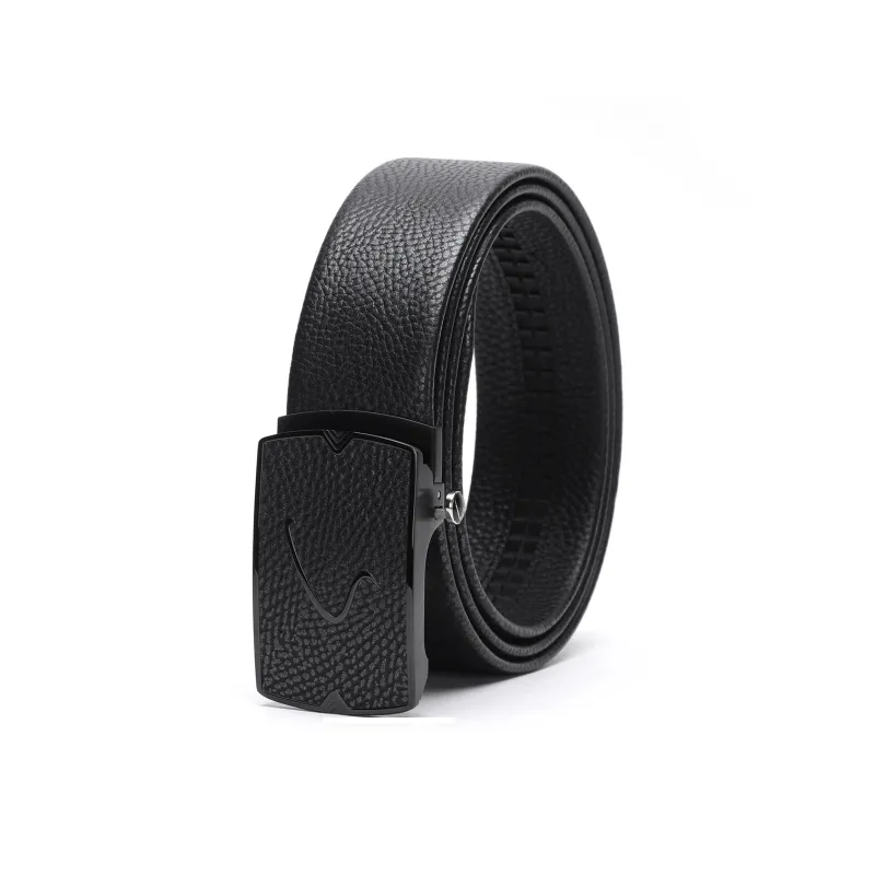 Satchi Cow Leather Belts Men's Black Width 3.7cm-1