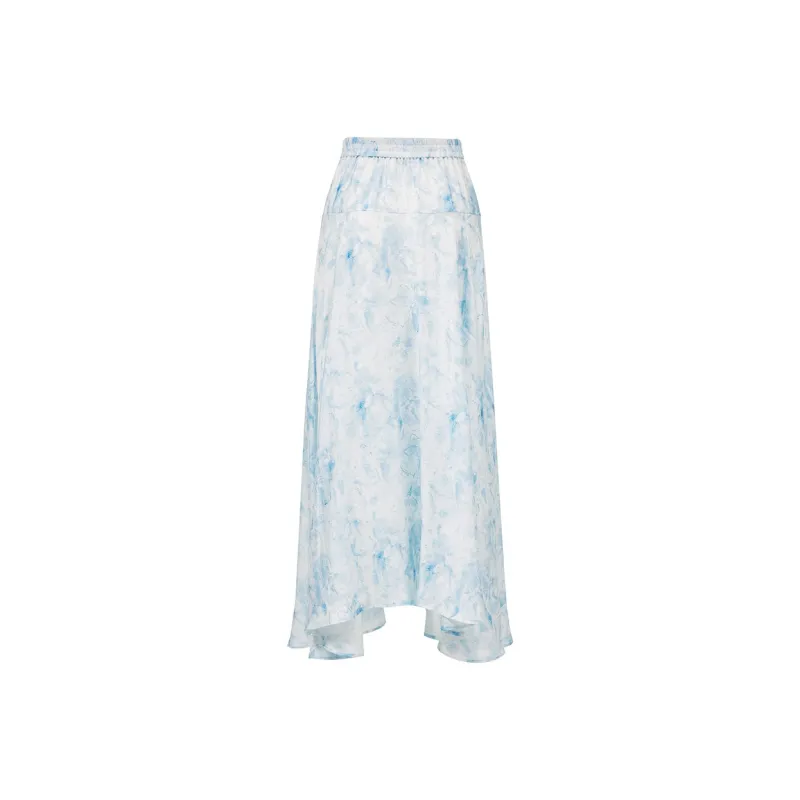 ONLY Casual Long Skirts Women's H3J Ili Tie Dye Blue-1