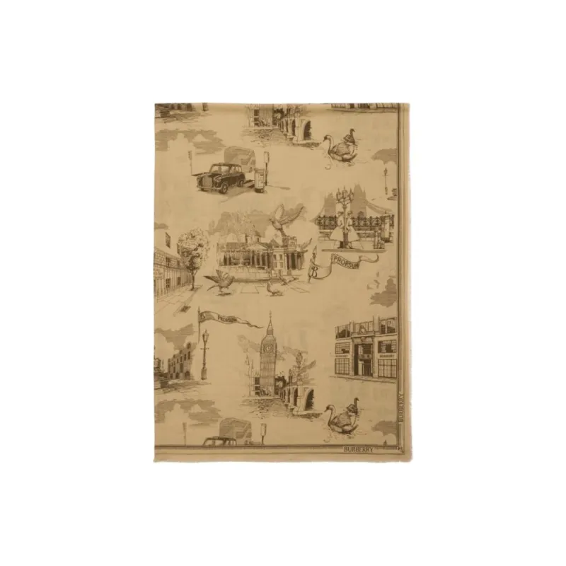 Burberry Wool, Silk Knit Scarves Women's Yellow-0