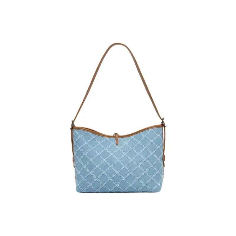 BASTO PU Tote Bag, Shoulder Bag Tubas Women's Light Blue/Brown, Dark Blue/Brown-3