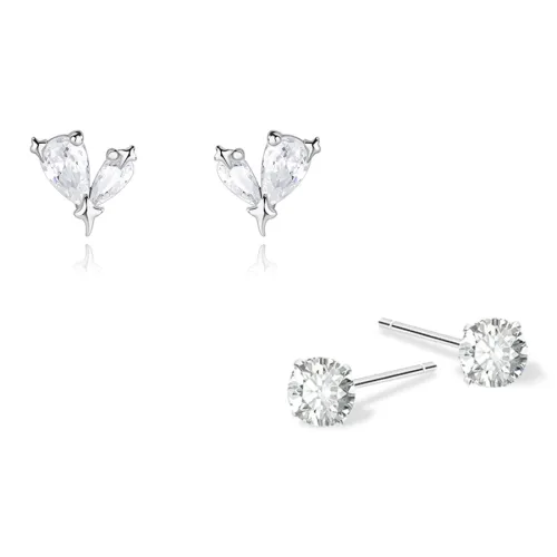 KUMET Sterling Silver Stud Earrings Women's