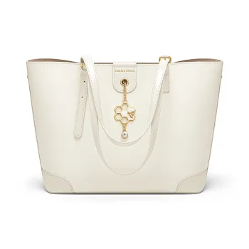 CNOLES Synthetic Leather Large Capacity Tote Bag Shoulder Bag Regular Women's White Honey