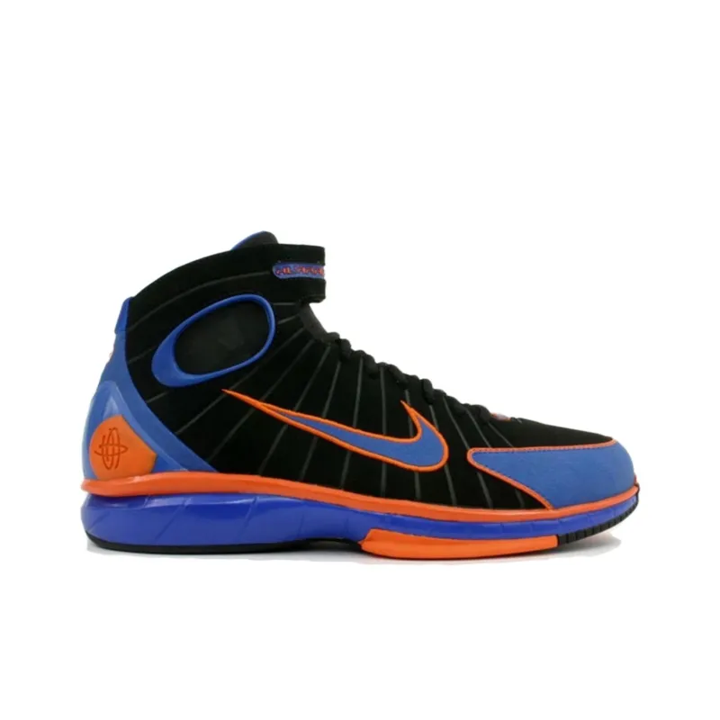 Nike Air Zoom Huarache 2K4 Cushioning Wear Resistant High Top Basketball Shoes Unisex Black Blue-1