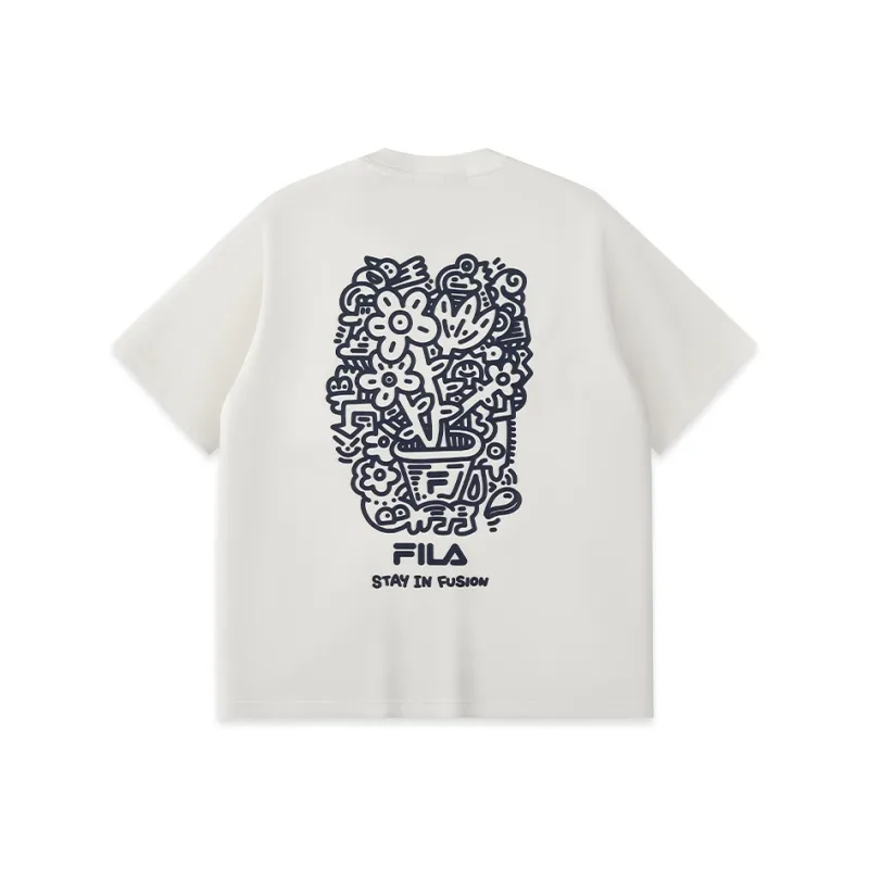 FILA FUSION T Shirt Unisex Cloud White WT-2