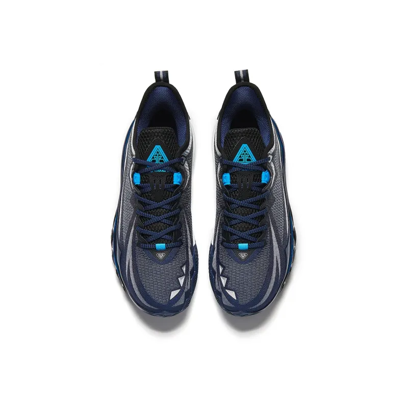 Anta Cushioning, Abrasion Resistant, And Resilient Properties Low Top Basketball Shoes Men's Blue-3