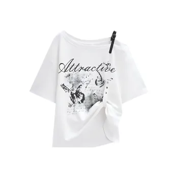 DOKZB Drop Shoulder Sleeve T Shirt Women's