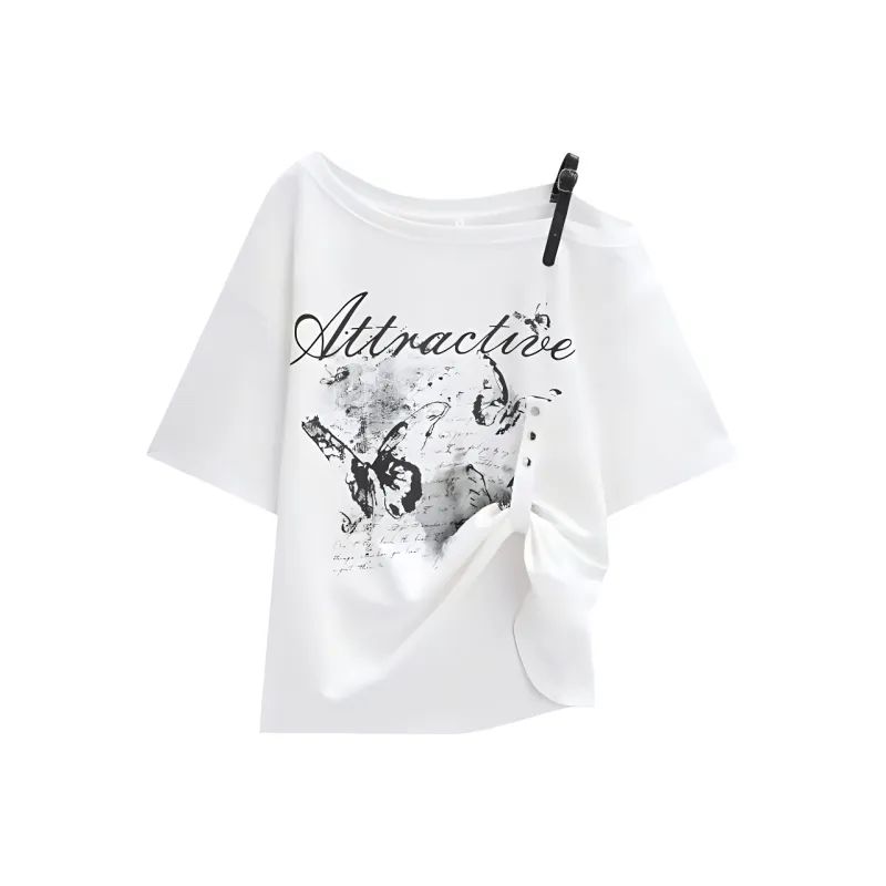 DOKZB Drop Shoulder Sleeve T Shirt Women's-0