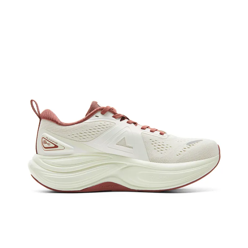 PEAK Cushioning, Slip Resistant, Rebound Low Top Running Shoes Women's Canvas White Dark Red-1