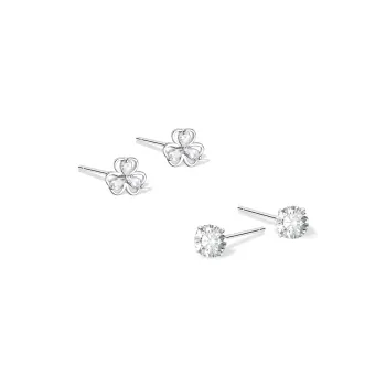 KUMET Sterling Silver Stud Earrings Women's