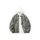 Washed Yellow Mud Coat+White Sweatshirt
