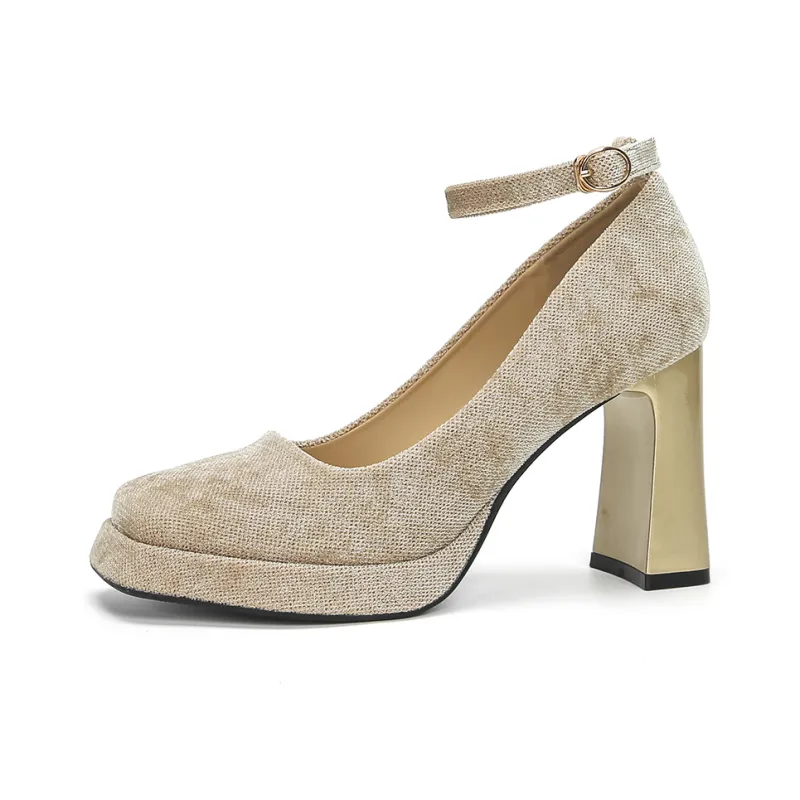 Lan Miao Chunky Heel High Heels Women's-7