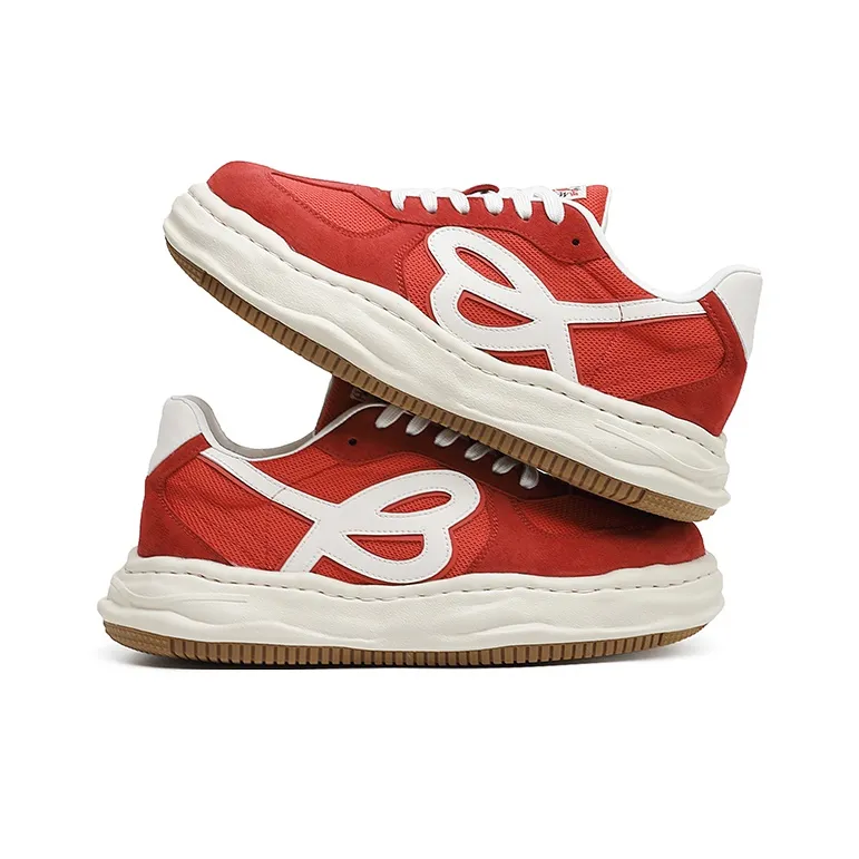BENZI Low Top Skateboard Shoes Unisex Red-1