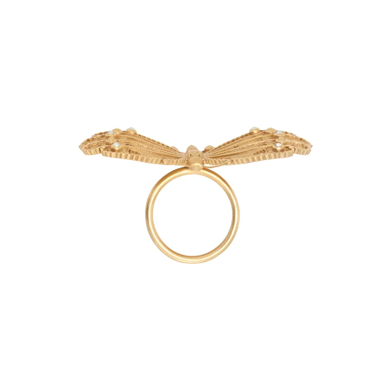 DIOR Resin Metal Rings Women's Gold-1