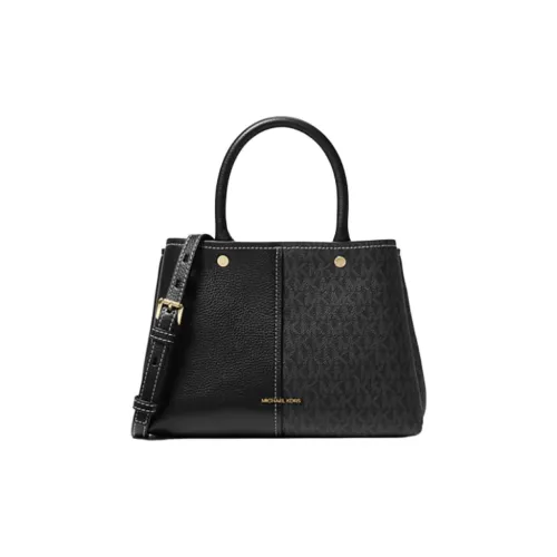 MICHAEL KORS MK Coated Canvas One Shoulder Handbag Medium Size Women's Black