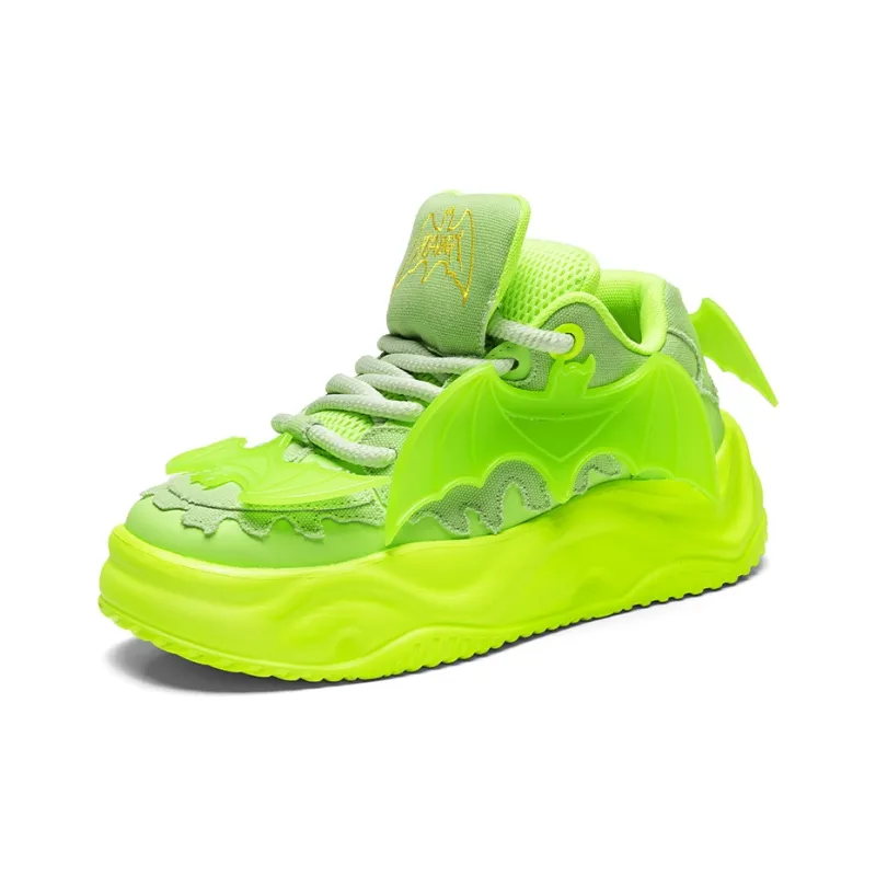 K 61 Cushioning, Wear Resistant Low Top Skateboard Shoes Unisex Neon Green-1