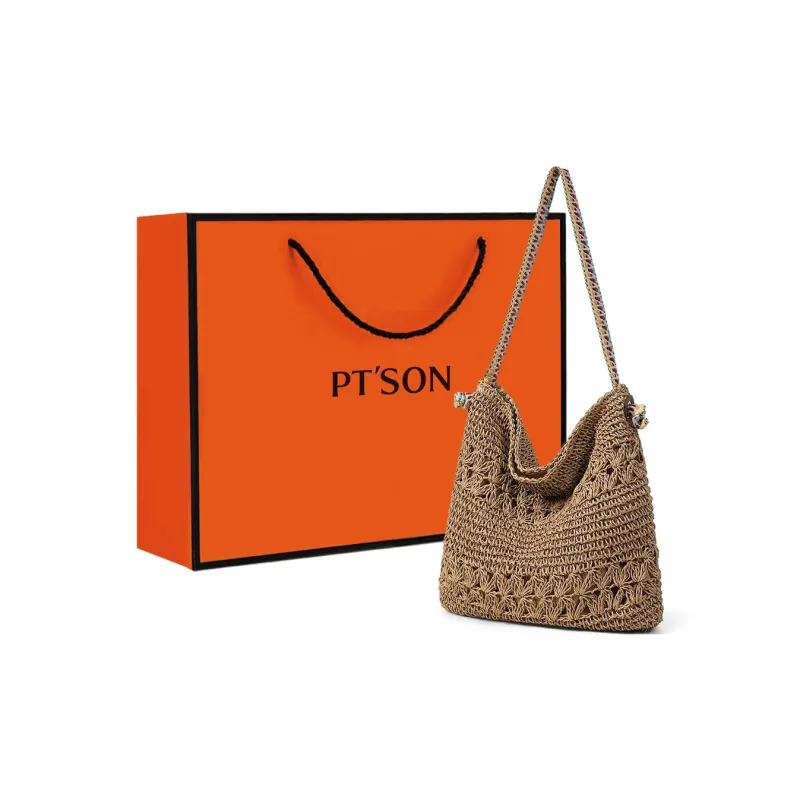 PT'SON Fabric Tote Underarm Shoulder Bag Regular Women's Ecru/Khaki-8