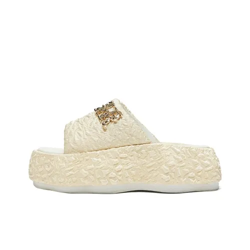 HR Abrasion Resistant Slide Slippers Women's Beige Gold